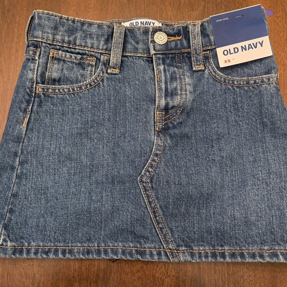 Old Navy Blue Denim Mini Skirt with Front Pockets
